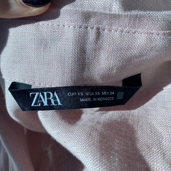 Zara 100% linen - light pink XS button up - Picture 6 of 6